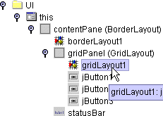 Accessing MTS Hosted COM Objects from Java Using JBuilder 3: Display gridLayout1 properties