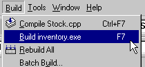 Accessing COM Components from the NetDynamics Application Server: Build inventory.exe