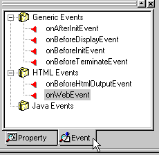 Accessing COM Components from the NetDynamics Application Server: Edit OnWebEvent code