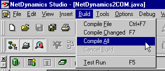 Accessing COM Components from the NetDynamics Application Server: Build project