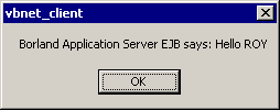 VB client accessing EJB successfully