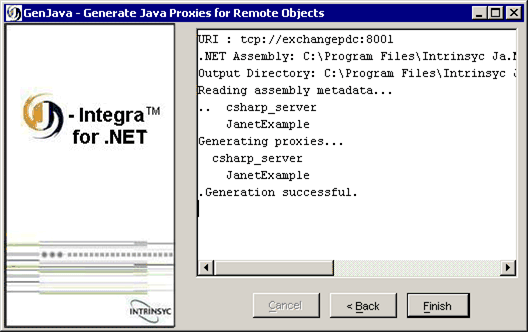 GenJava generates Java proxies successfully