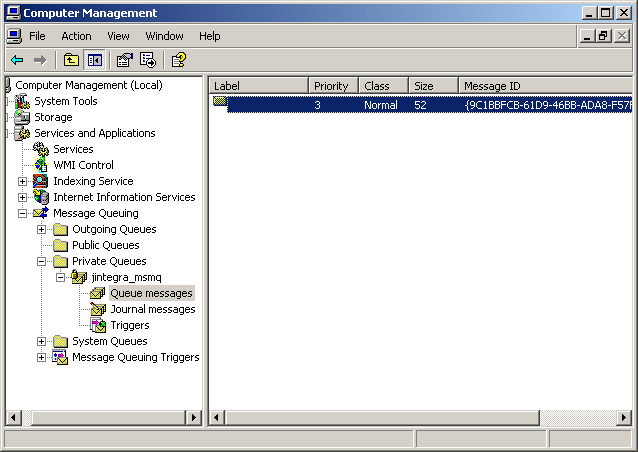 Monitoring MSMQ from Computer Management