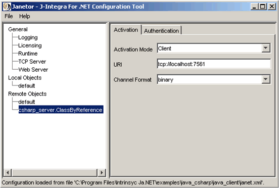 Setup remote objects in Janetor configuration tool