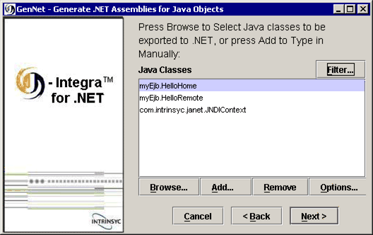 Select Java classes to be exported to .NET in GenNet