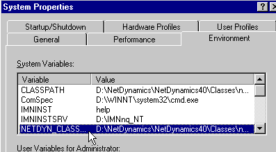 Accessing COM Components from the NetDynamics Application Server: Edit NETDYN_CLASSPATH settings