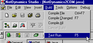 Accessing COM Components from the NetDynamics Application Server: Run the example